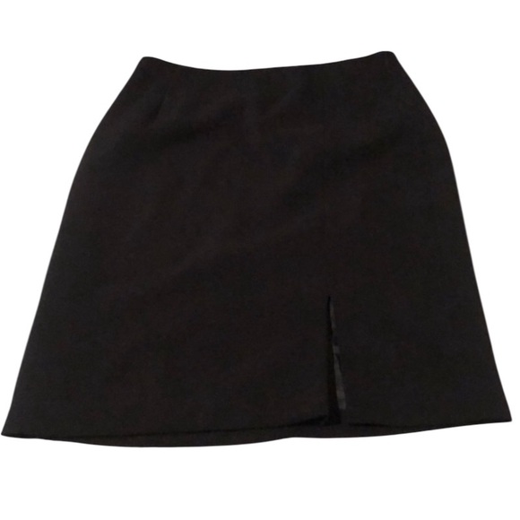 Alia size 12 black midi skirt front side slit back zip office , dinner - Picture 1 of 8